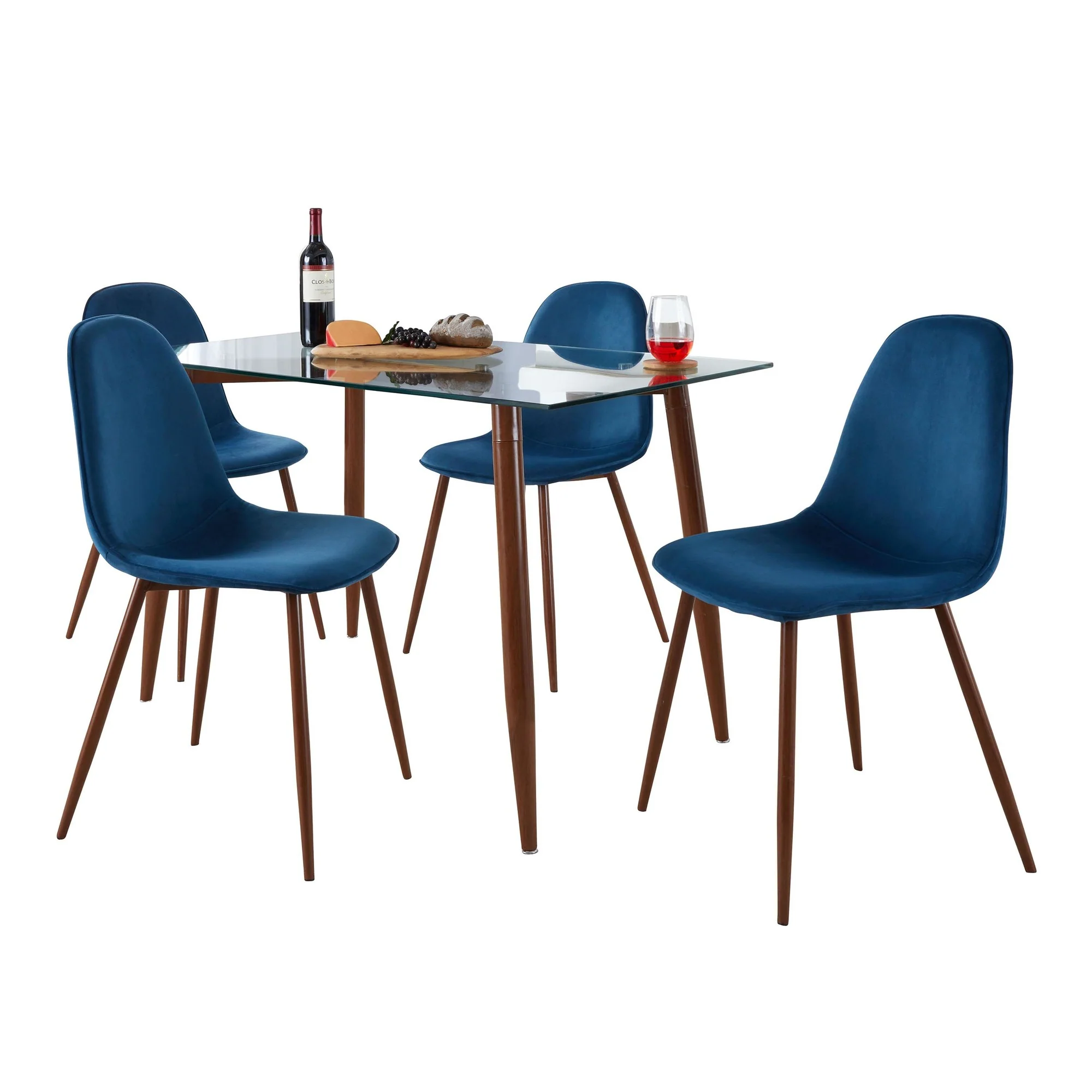 Clara-Pebble Dining Set - 5 Piece By LumiSource - DS5-CLRAWLCL+4PEBVWLBK - Image 2