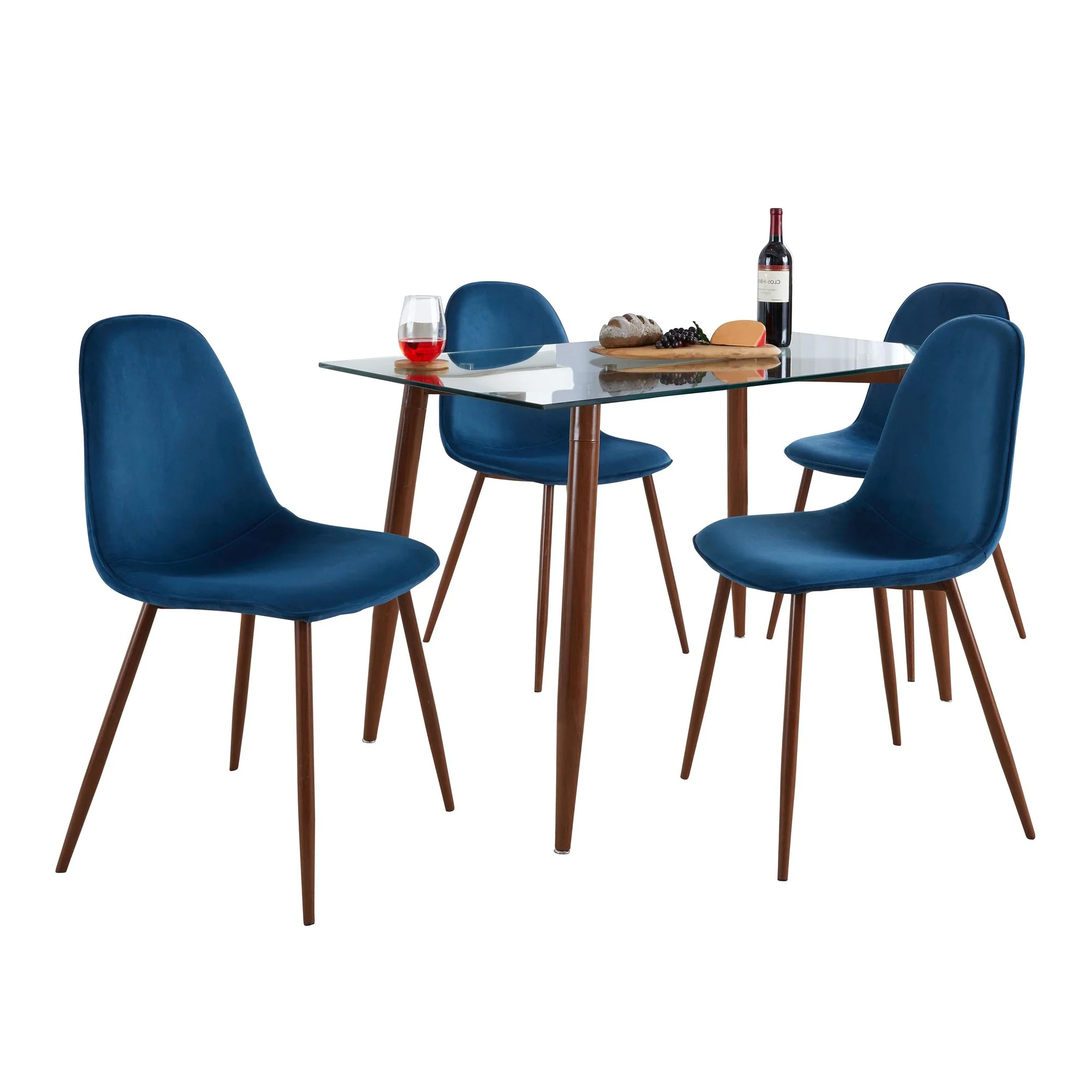 Clara-Pebble Dining Set - 5 Piece By LumiSource - DS5-CLRAWLCL+4PEBVWLBK - Image 3