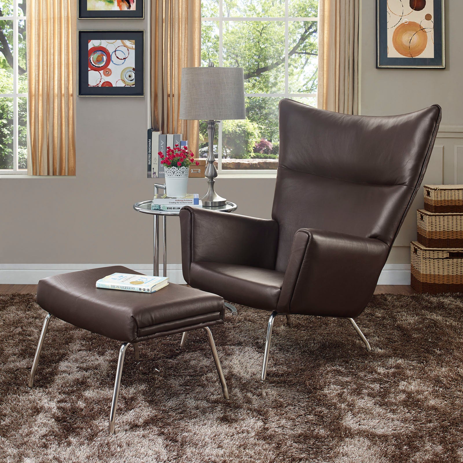 Class Leather Lounge Chair By Modway - EEI-287 - Image 7