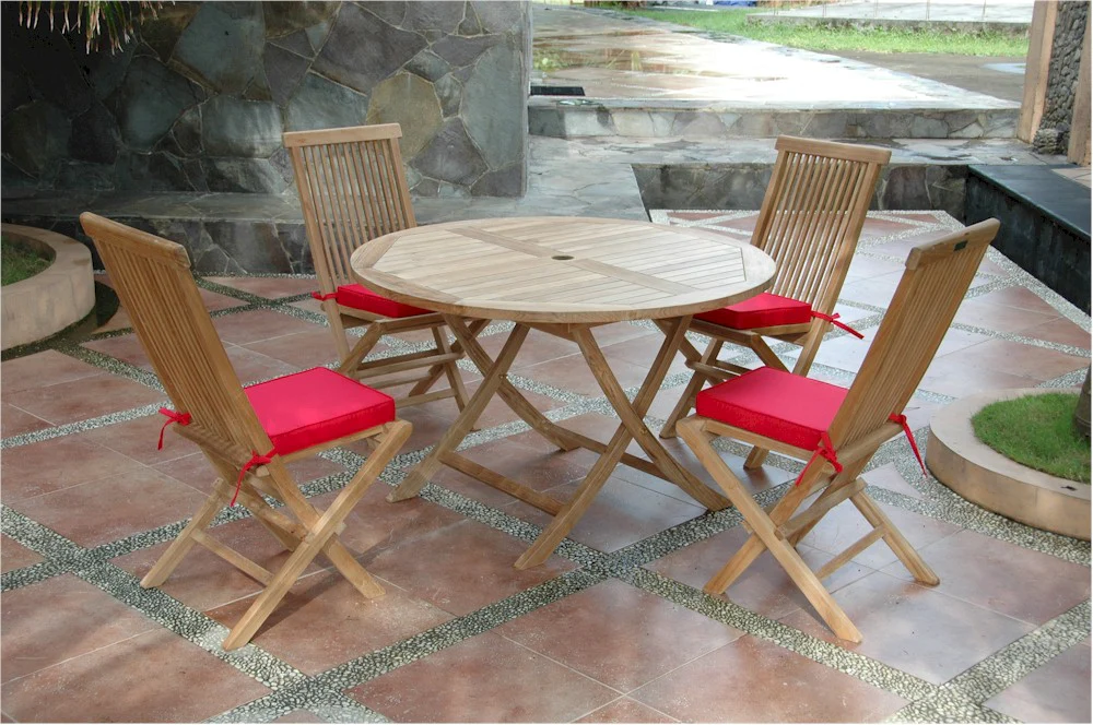 Classic Bahama 5-Pieces Folding Dining Set By Anderson Teak - Image 2