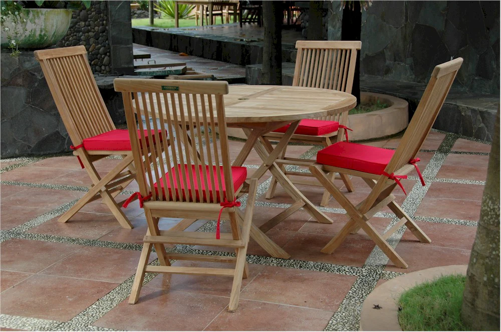 Classic Bahama 5-Pieces Folding Dining Set By Anderson Teak - Image 3