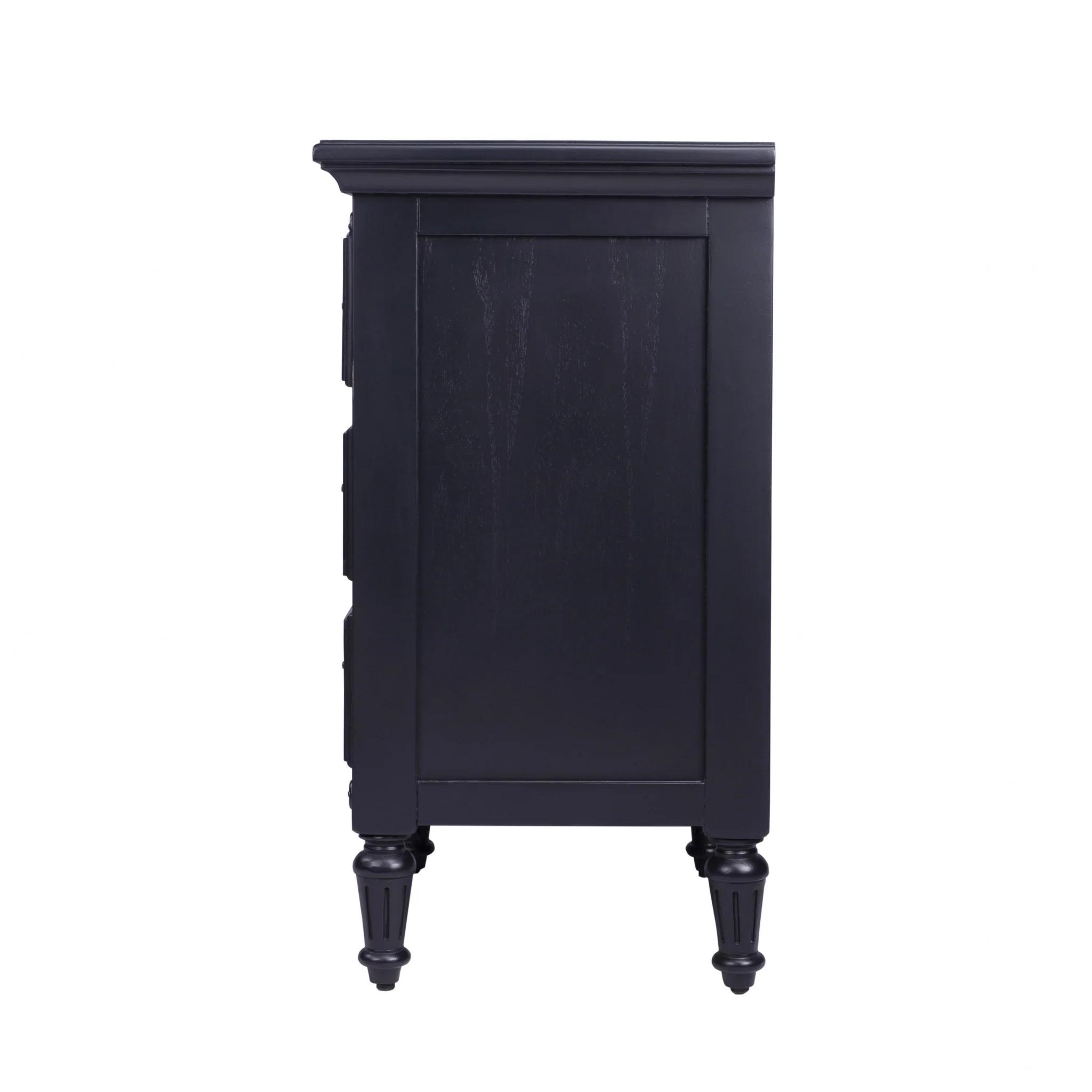 Classic Black 3 Drawer Nightstand By Homeroots - Image 6