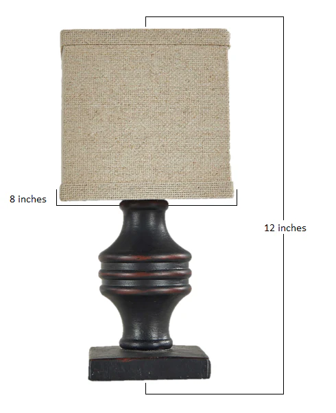 Classic Black Accent Lamp with Neutral Shade By Homeroots - Image 2