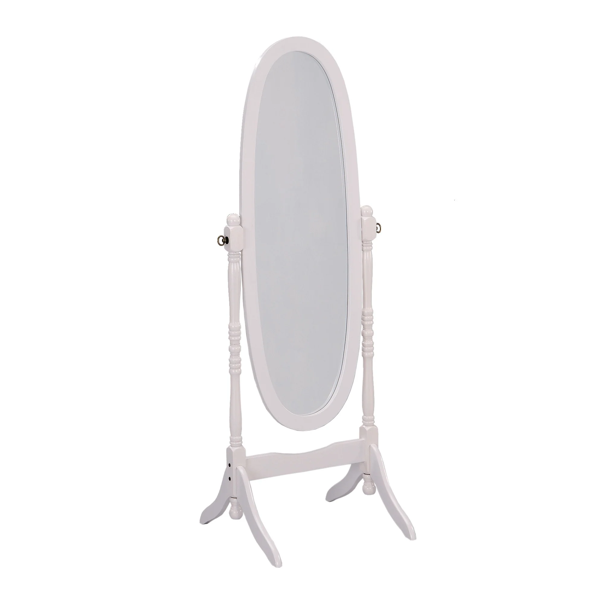 Classic Cherry Finish Cheval Standing Oval Mirror By Homeroots - Image 5