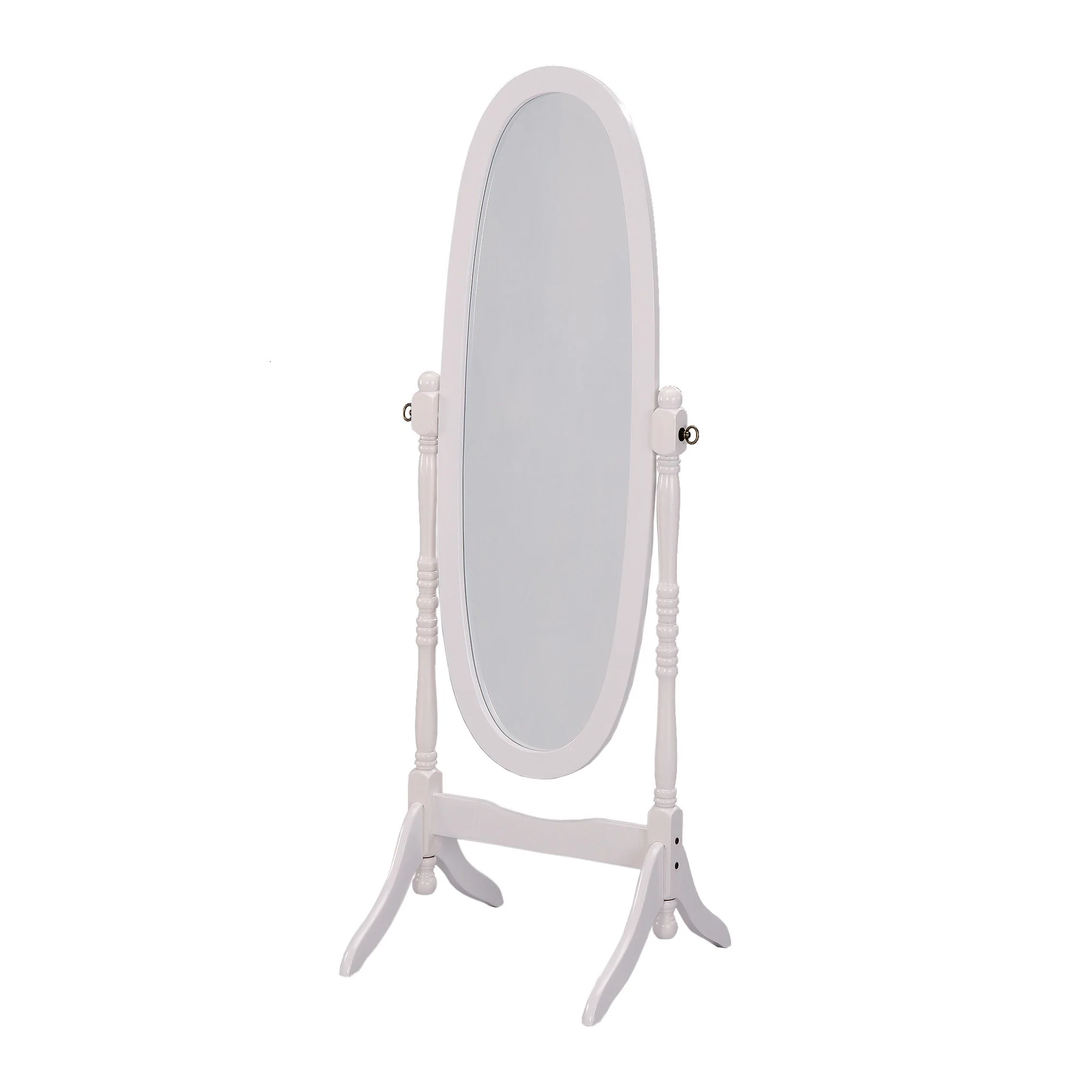 Classic Cherry Finish Cheval Standing Oval Mirror By Homeroots - Image 6