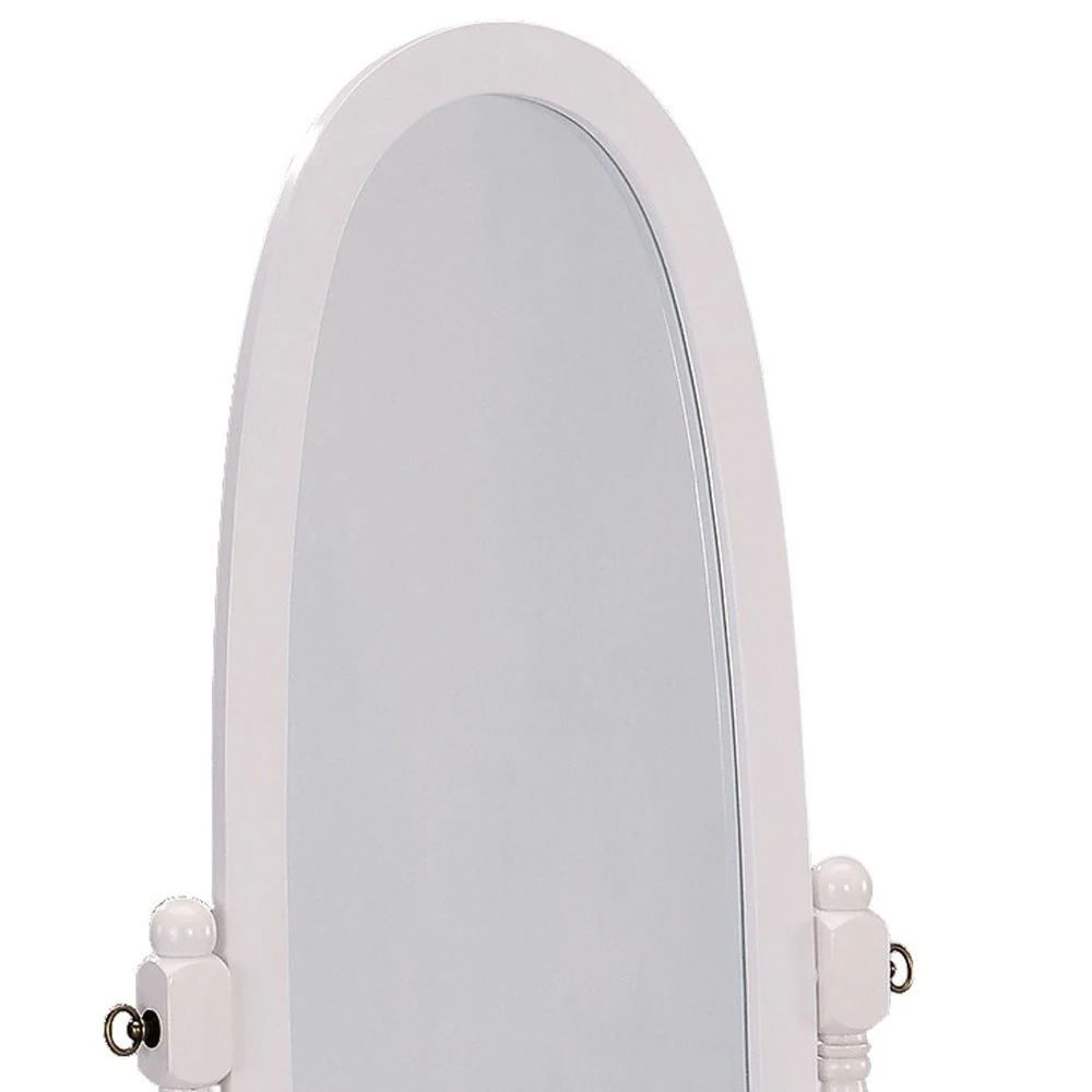 Classic Cherry Finish Cheval Standing Oval Mirror By Homeroots - Image 7