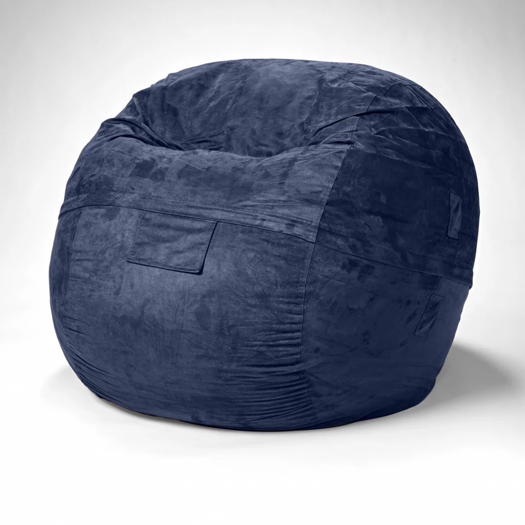 Classic Cozy Royal Blue Bean Bag Chair By Homeroots - Image 3