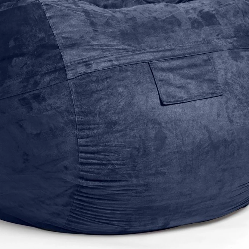 Classic Cozy Royal Blue Bean Bag Chair By Homeroots - Image 5