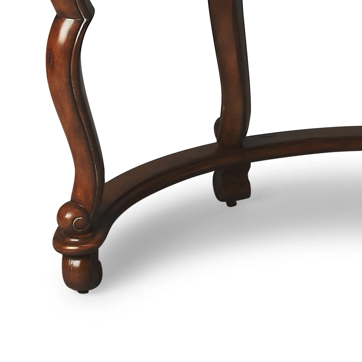 Classic Crescent Shape Leather Top Desk By Homeroots - Image 6