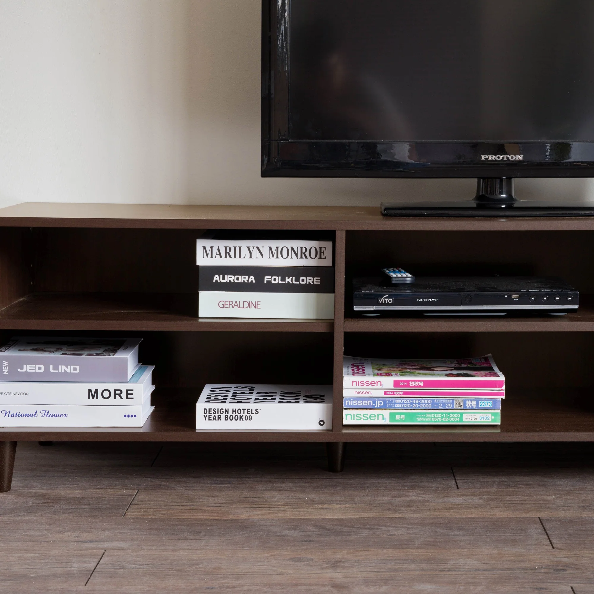 Classic Dark Brown Finish Open Tv Stand By Homeroots - Image 3