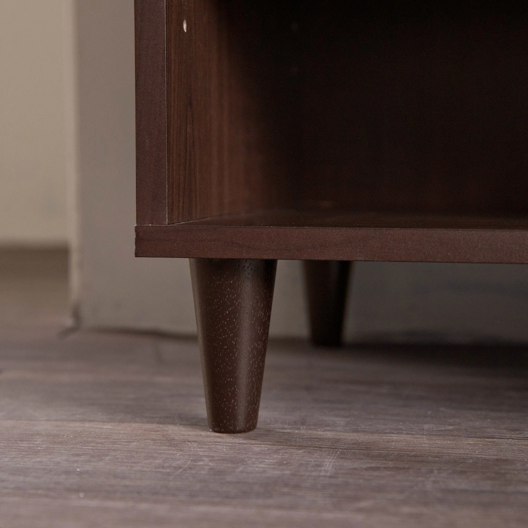 Classic Dark Brown Finish Open Tv Stand By Homeroots - Image 4