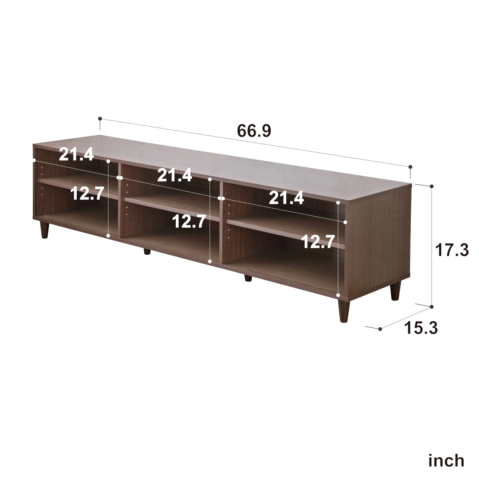 Classic Dark Brown Finish Open Tv Stand By Homeroots - Image 6