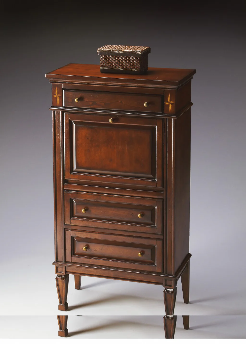 Classic Deep Cherry Secretary By Homeroots - Image 3