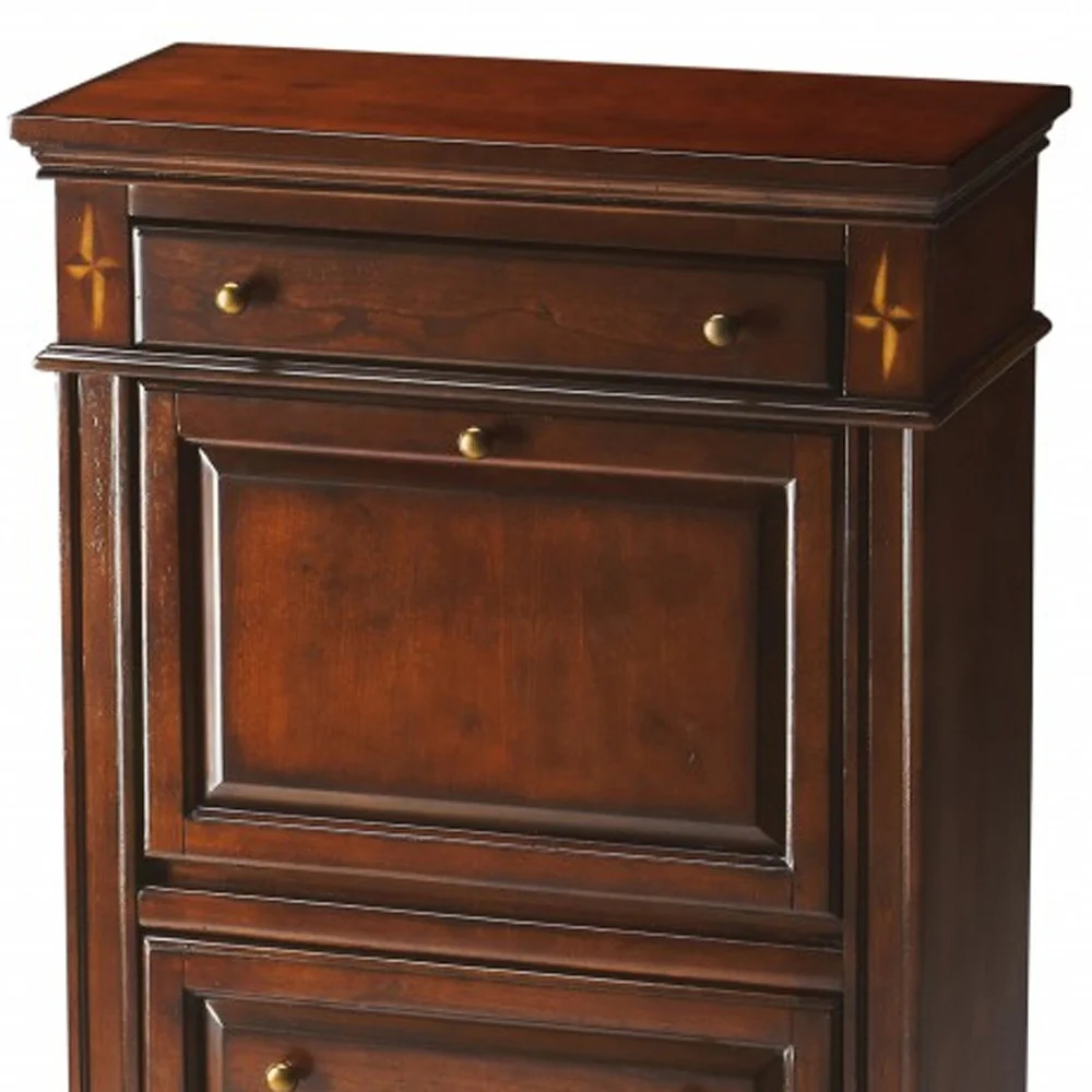 Classic Deep Cherry Secretary By Homeroots - Image 5