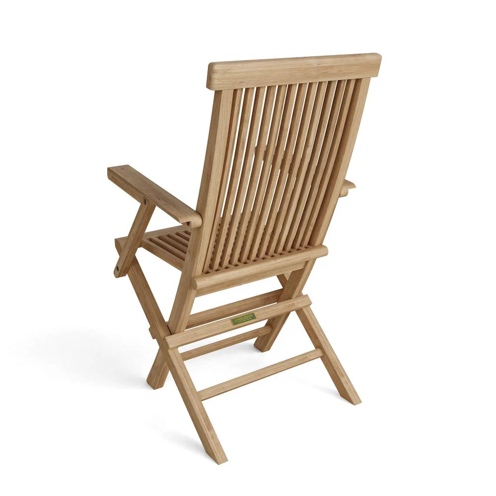 Classic Folding Armchair Sell & Price Per 2 Chairs Only By Anderson Teak - Image 2