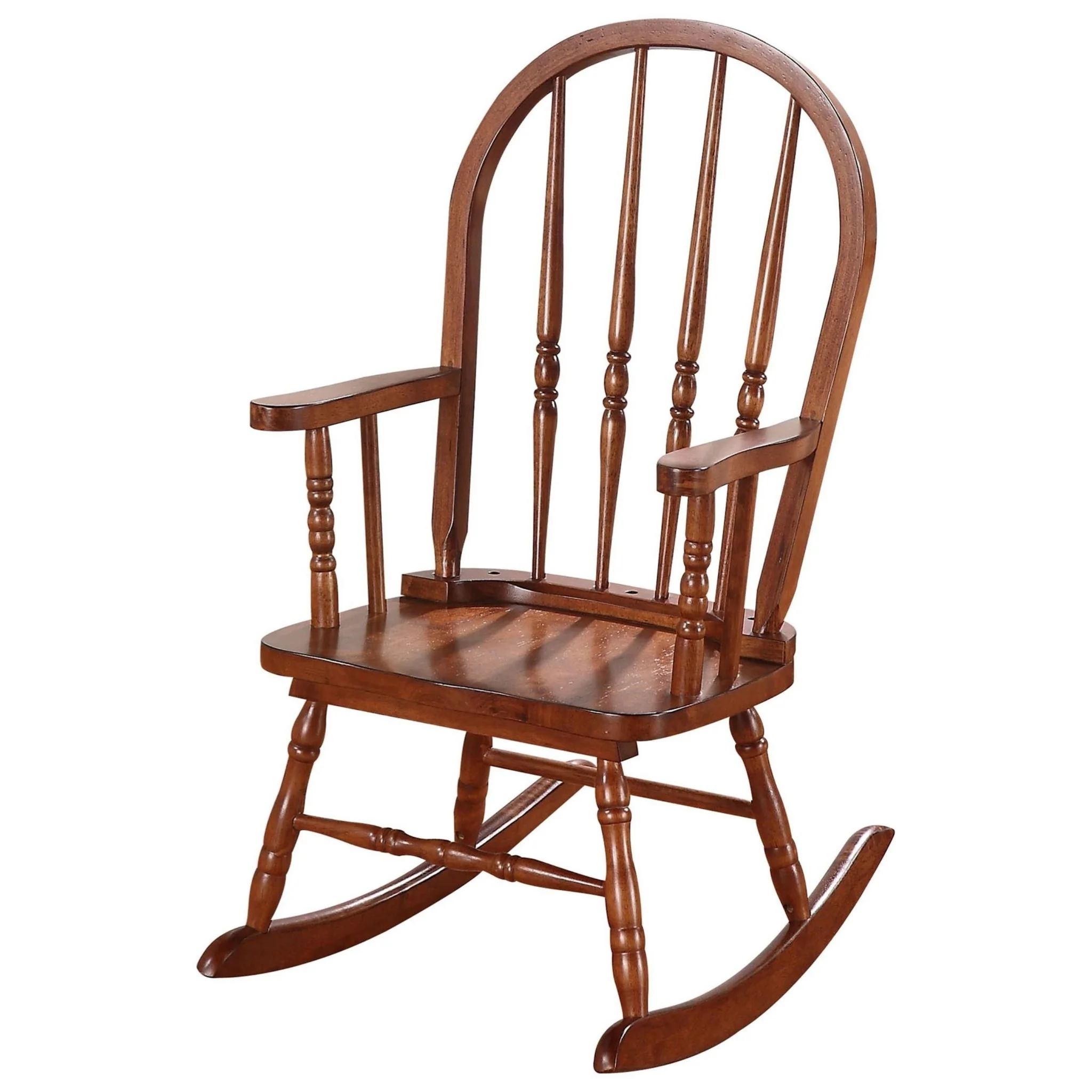 Classic Honey Brown Wooden Youth Rocking Chair By Homeroots - Image 3