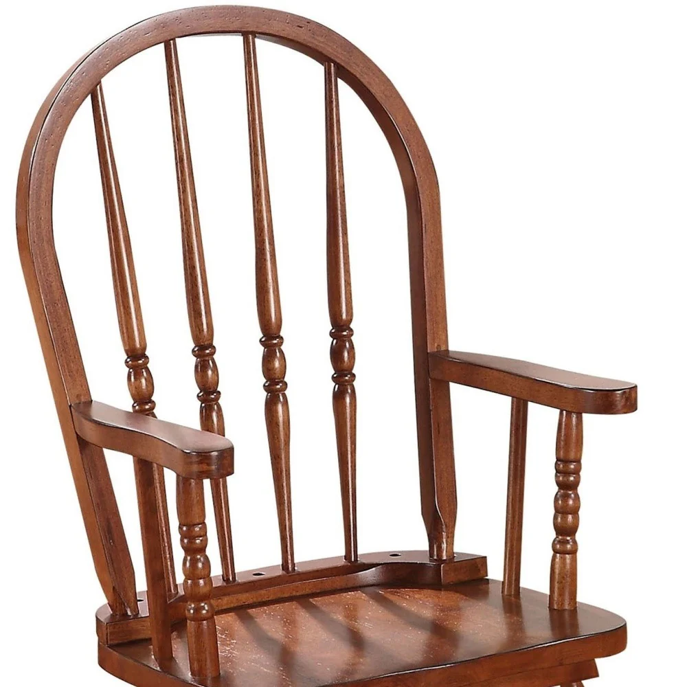 Classic Honey Brown Wooden Youth Rocking Chair By Homeroots - Image 4