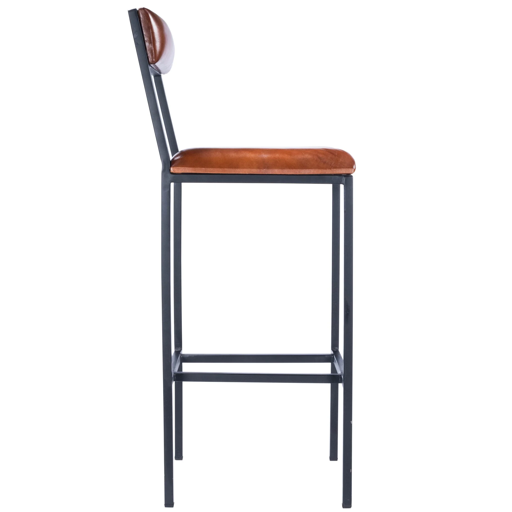 Classic Leather And Metal Bar Stool By Homeroots - Image 5