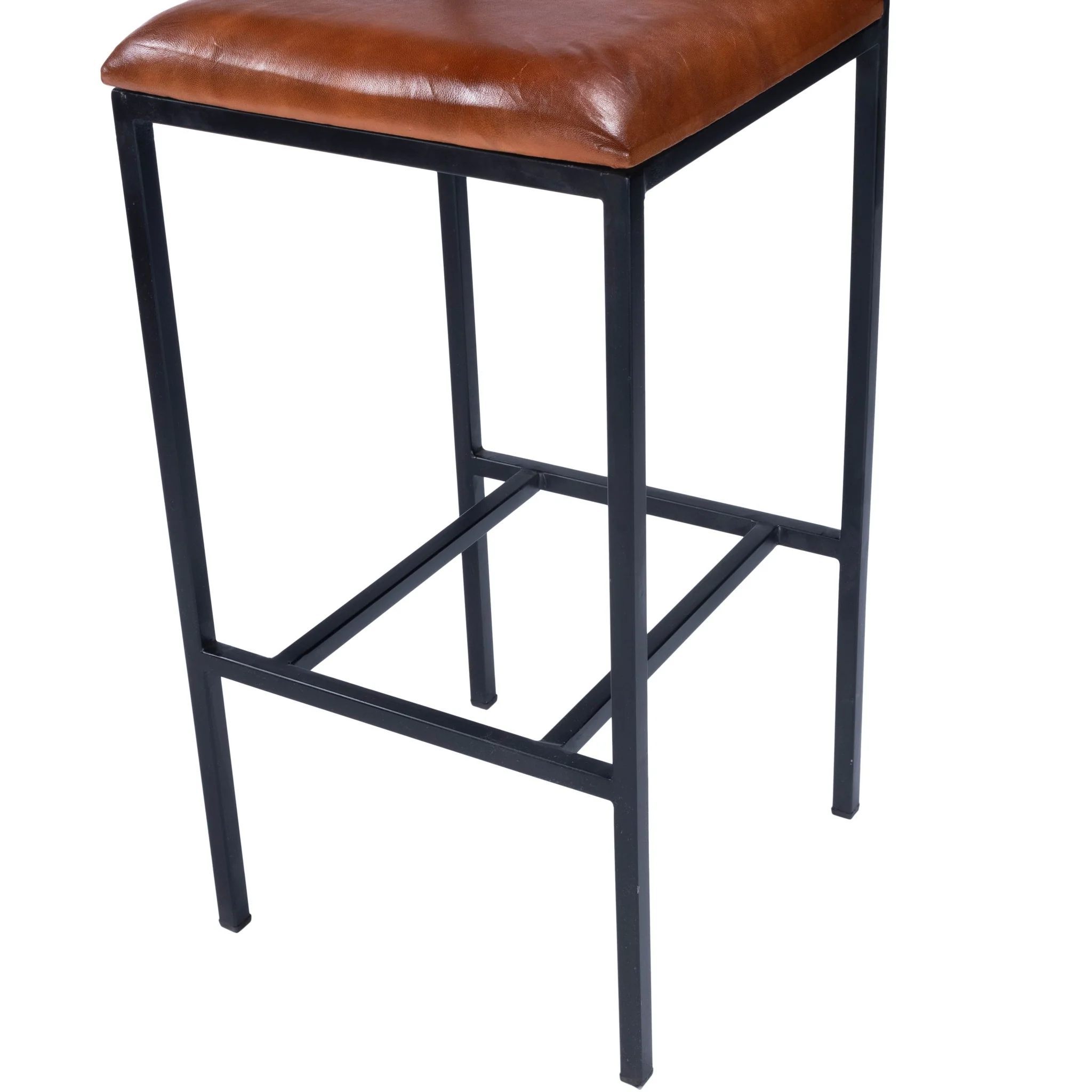 Classic Leather And Metal Bar Stool By Homeroots - Image 8