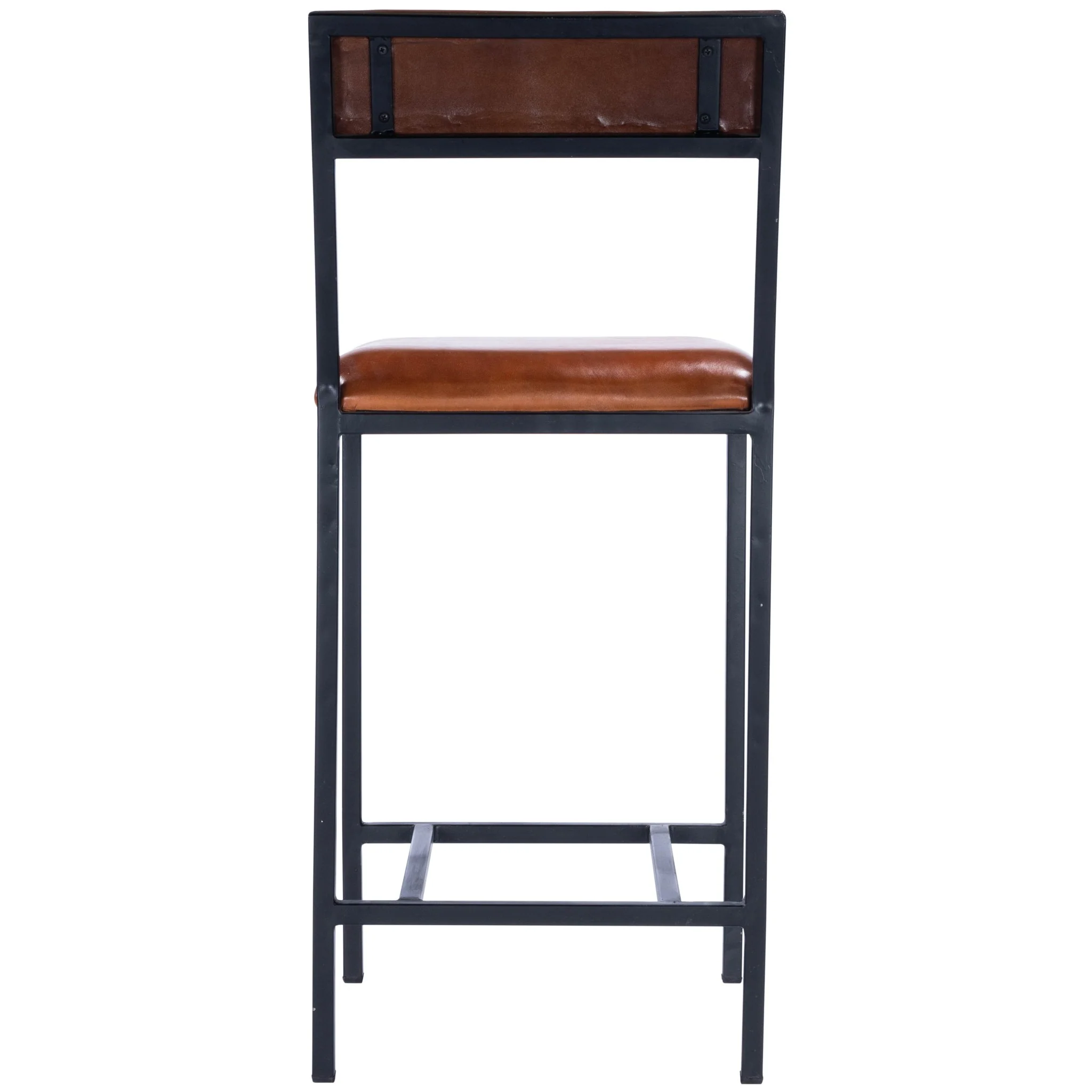 Classic Leather And Metal Counter Stool By Homeroots - Image 4