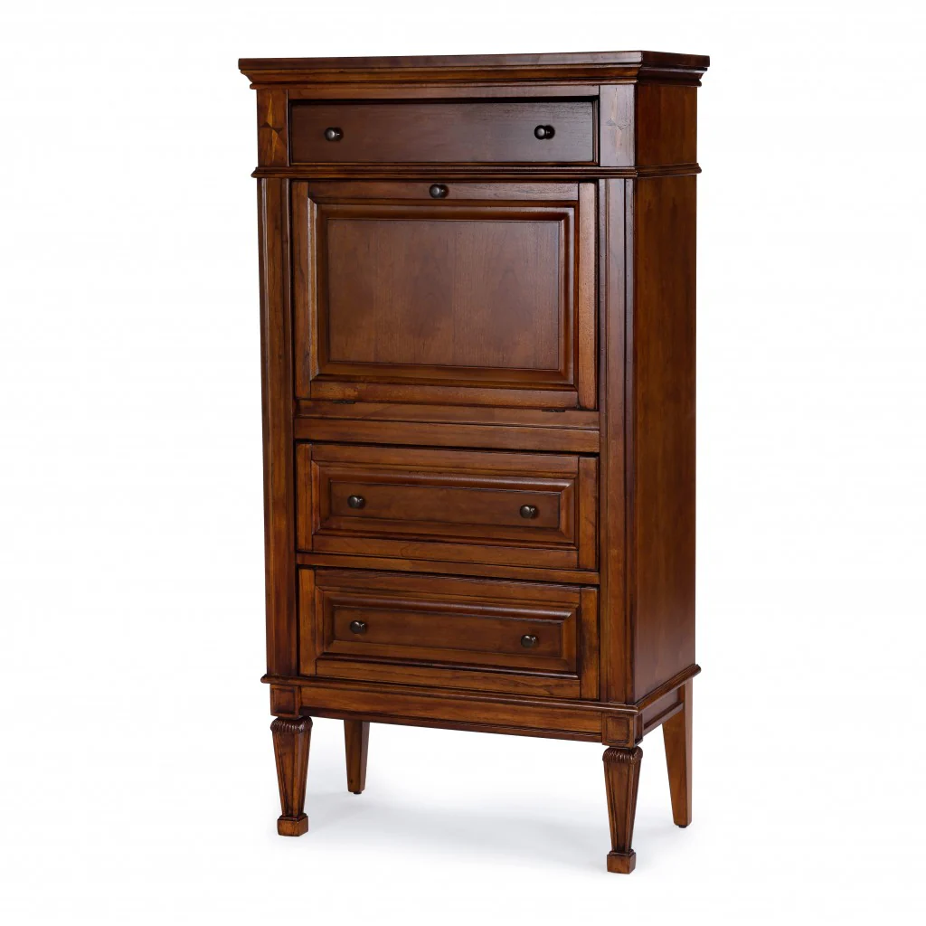 Classic Olive Ash Burl Secretary By Homeroots - Image 2