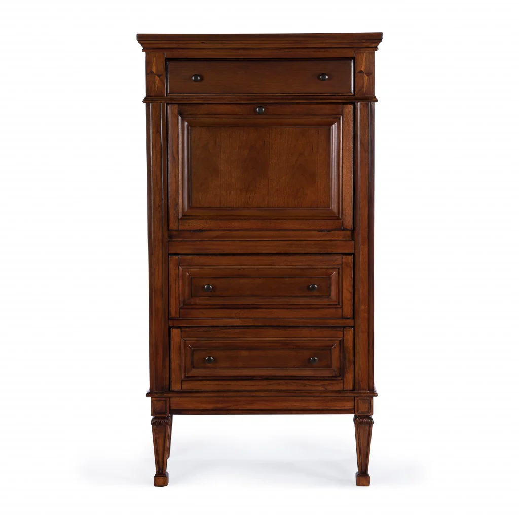 Classic Olive Ash Burl Secretary By Homeroots - Image 3