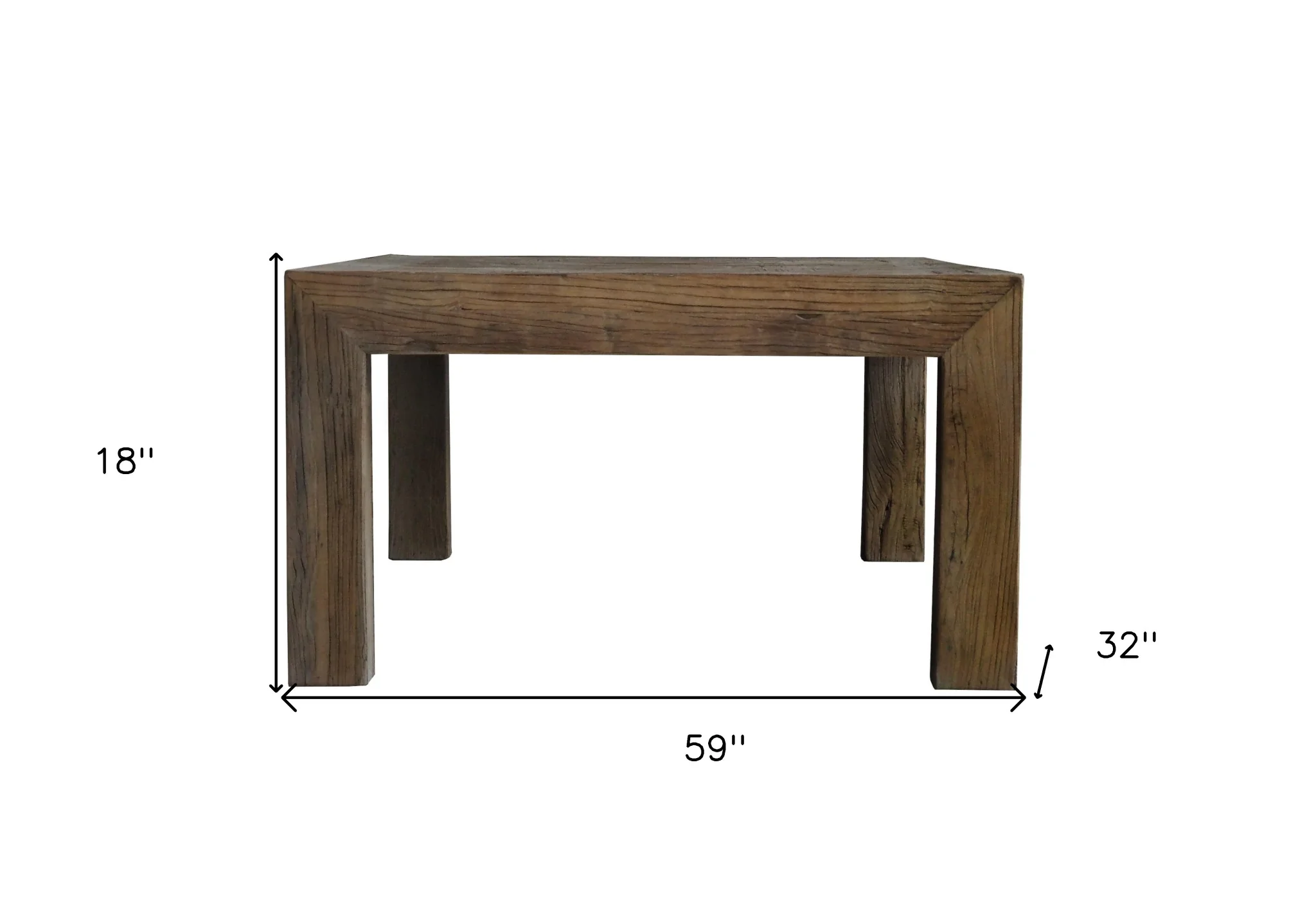 Classic Rectangular Wooden Coffee Table By Homeroots - Image 6