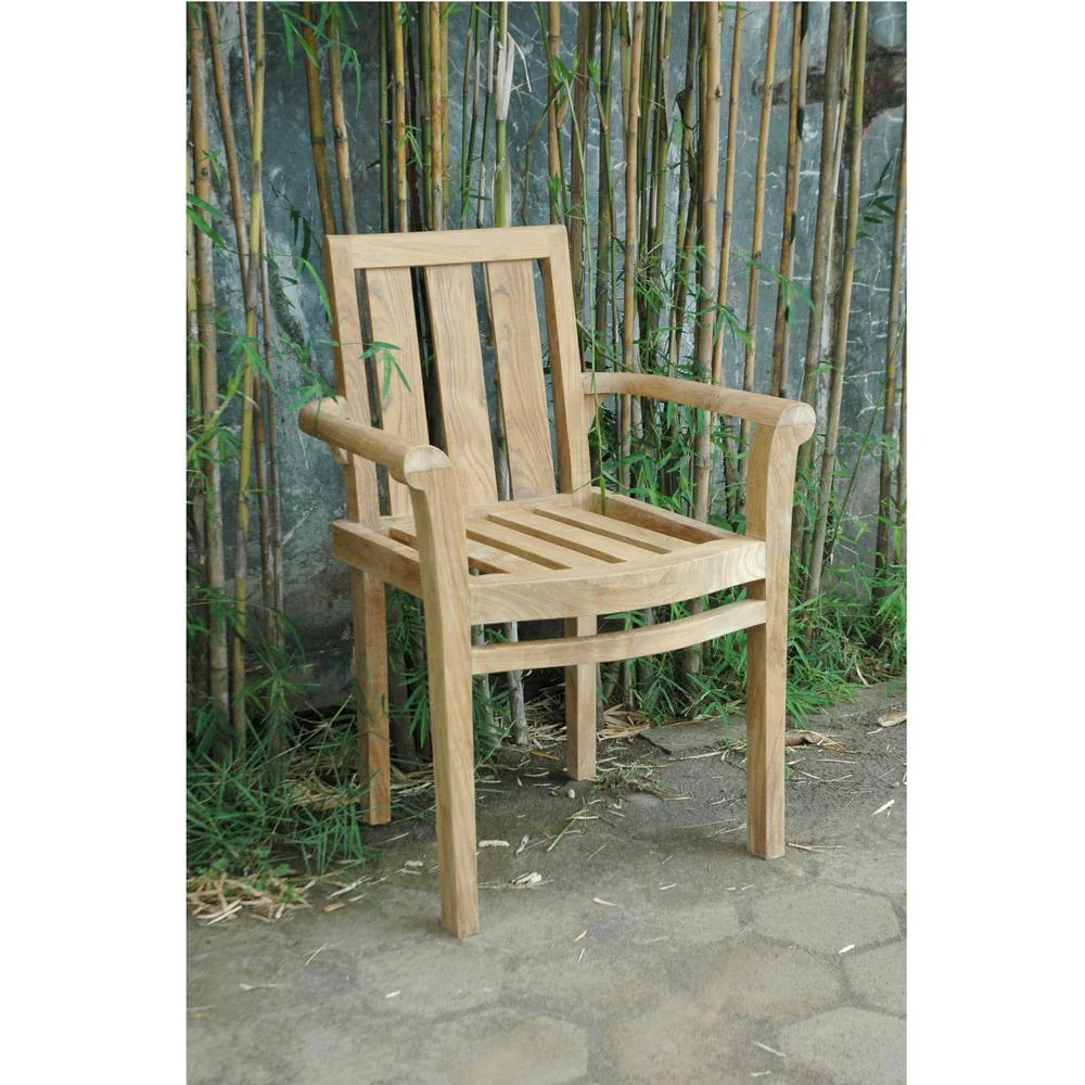 Classic Stackable Armchair Fully Built & 4 Pcs In A Box By Anderson Teak - Image 2
