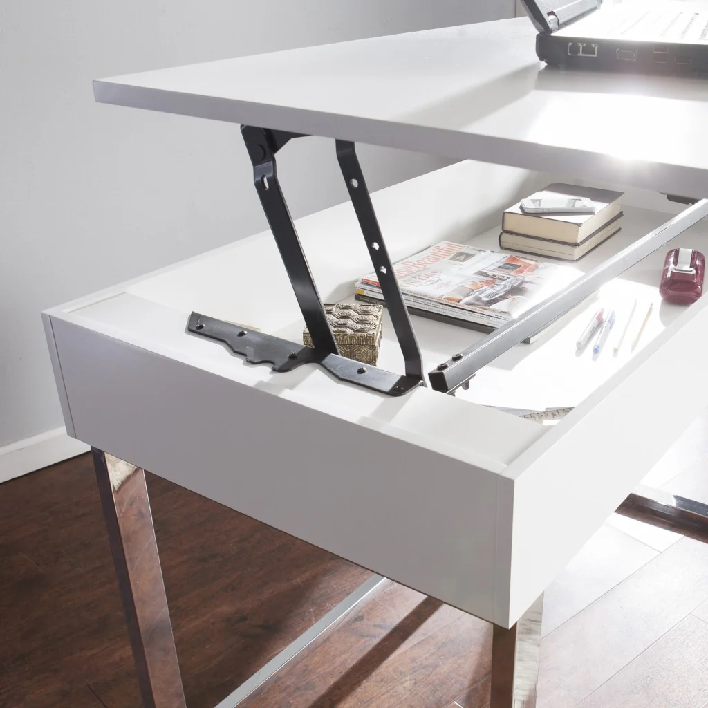 Classic White Adjustable Height Desk By Homeroots - Image 2