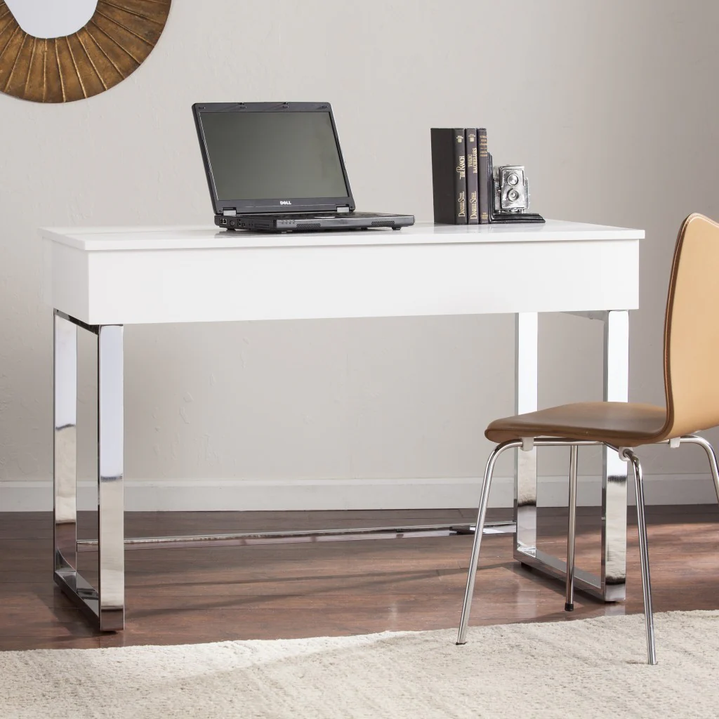 Classic White Adjustable Height Desk By Homeroots - Image 3