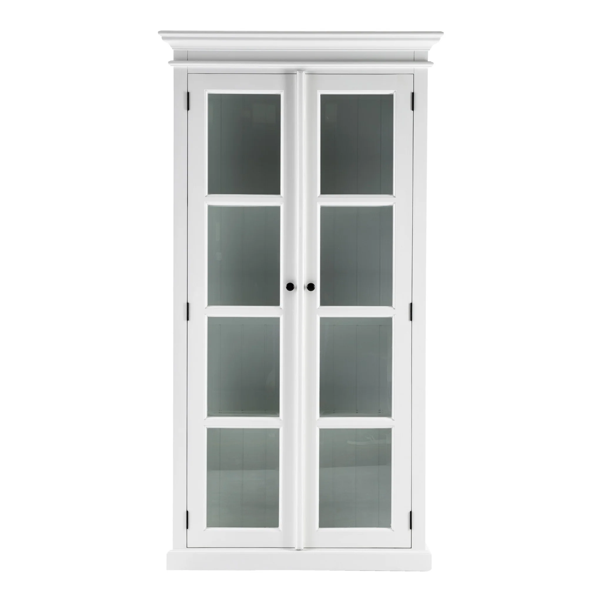Classic White And Glass Double Door Storage Cabinet By Homeroots - Image 2