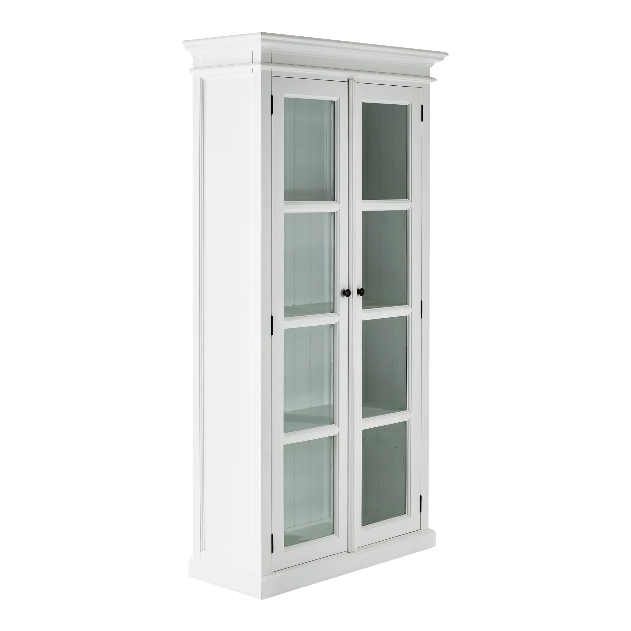 Classic White And Glass Double Door Storage Cabinet By Homeroots - Image 3