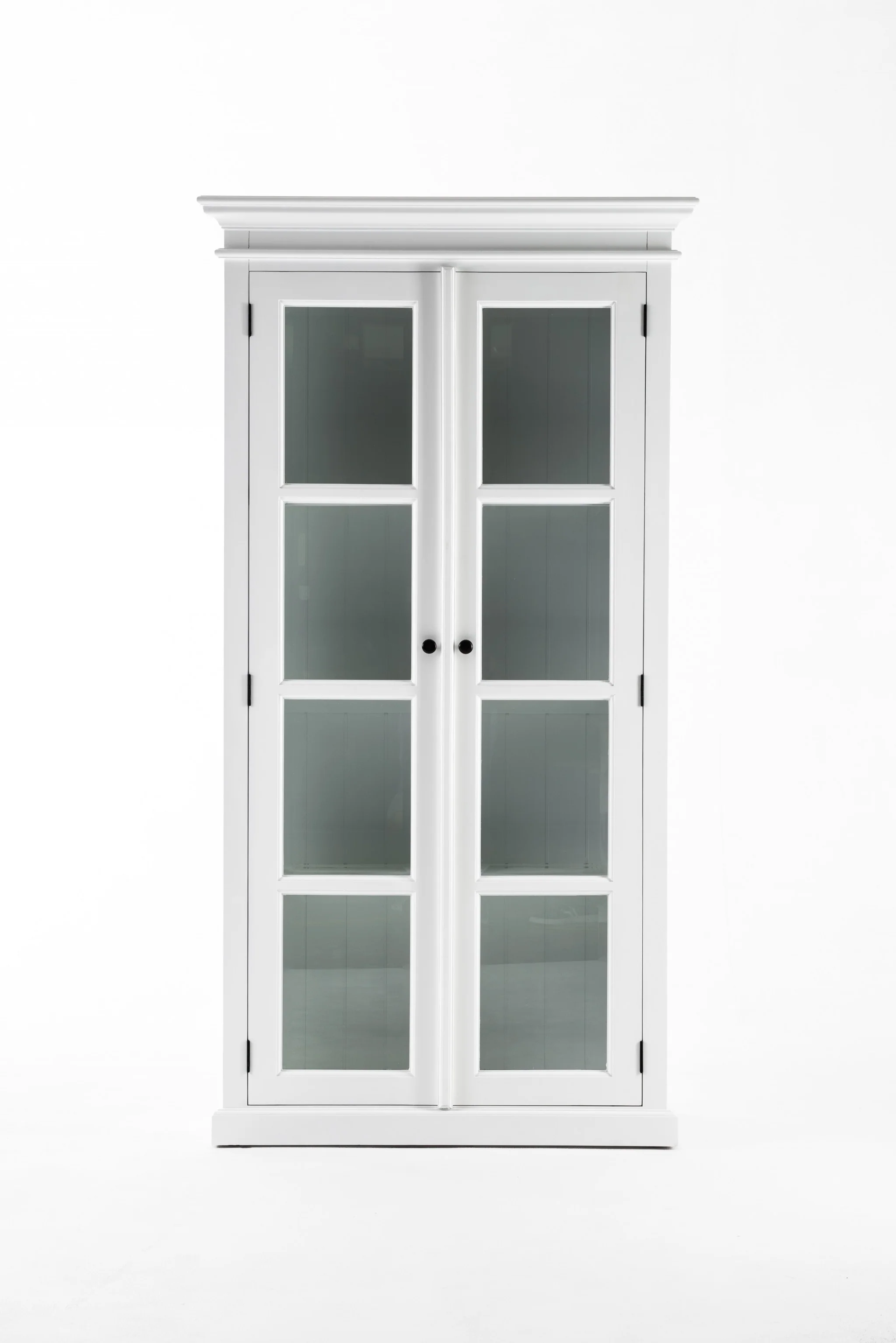 Classic White And Glass Double Door Storage Cabinet By Homeroots - Image 9