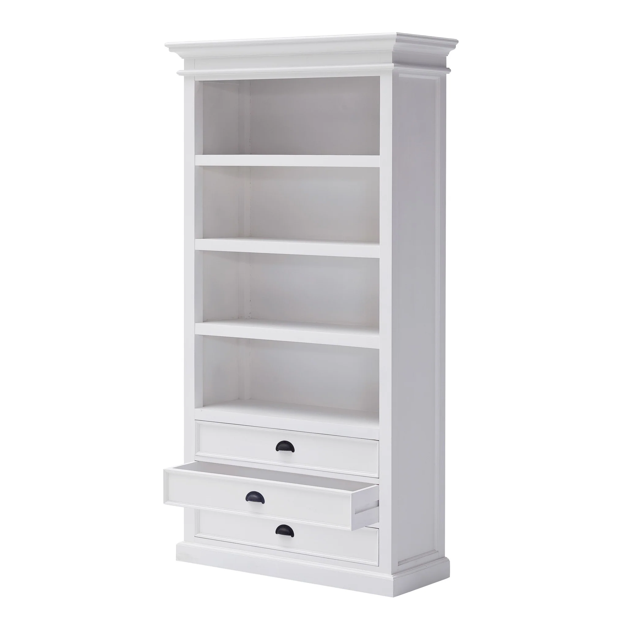 Classic White Bookcase By Homeroots - Image 4