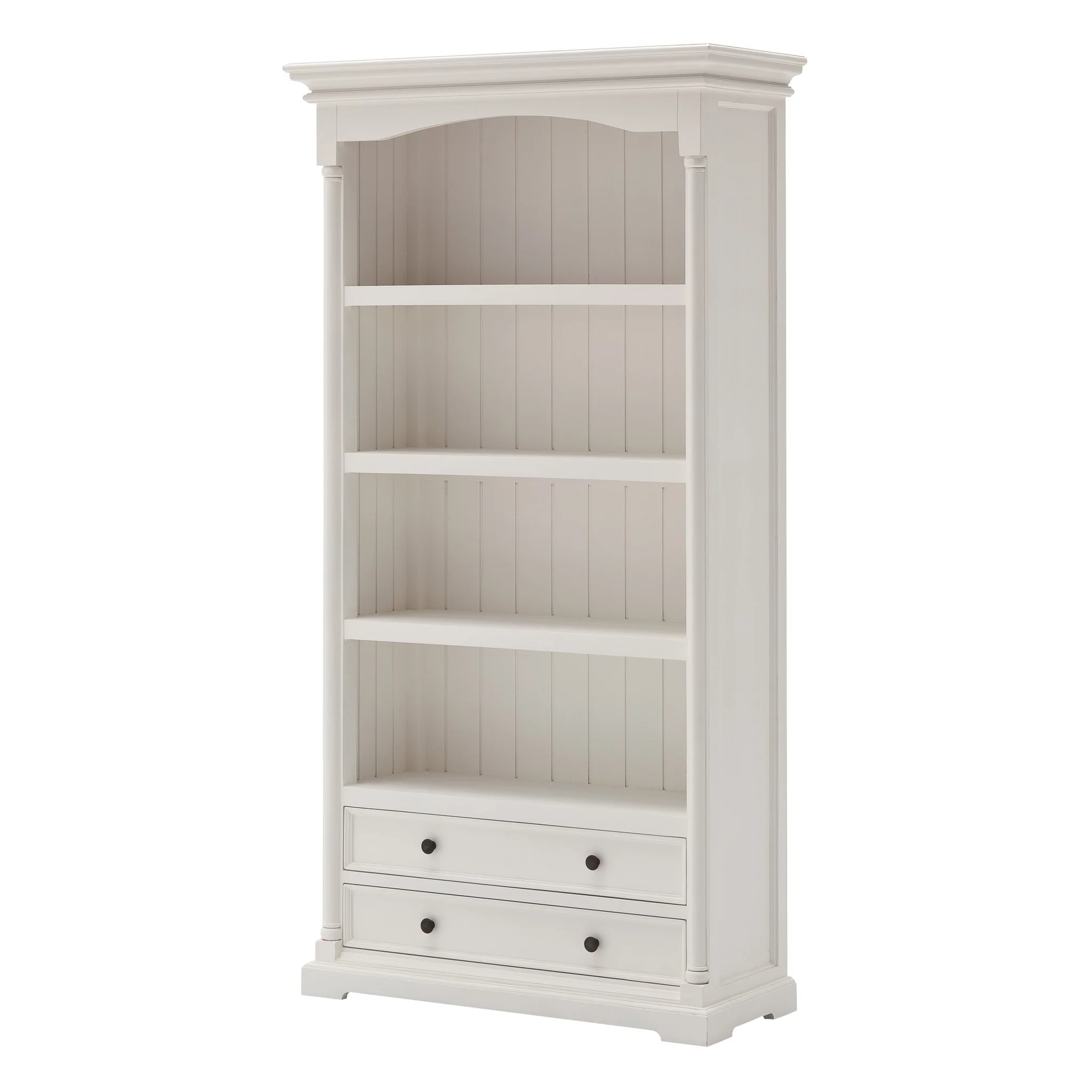 Classic White Bookcase with Drawers By Homeroots - Image 2