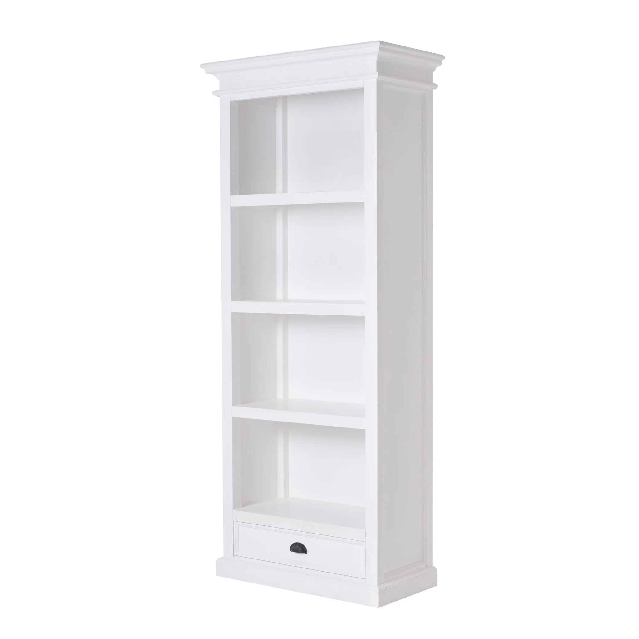 Classic White Bookcase With One Drawer By Homeroots - Image 2