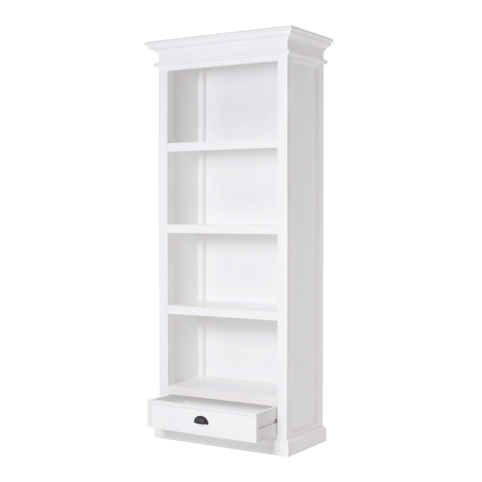 Classic White Bookcase With One Drawer By Homeroots - Image 3
