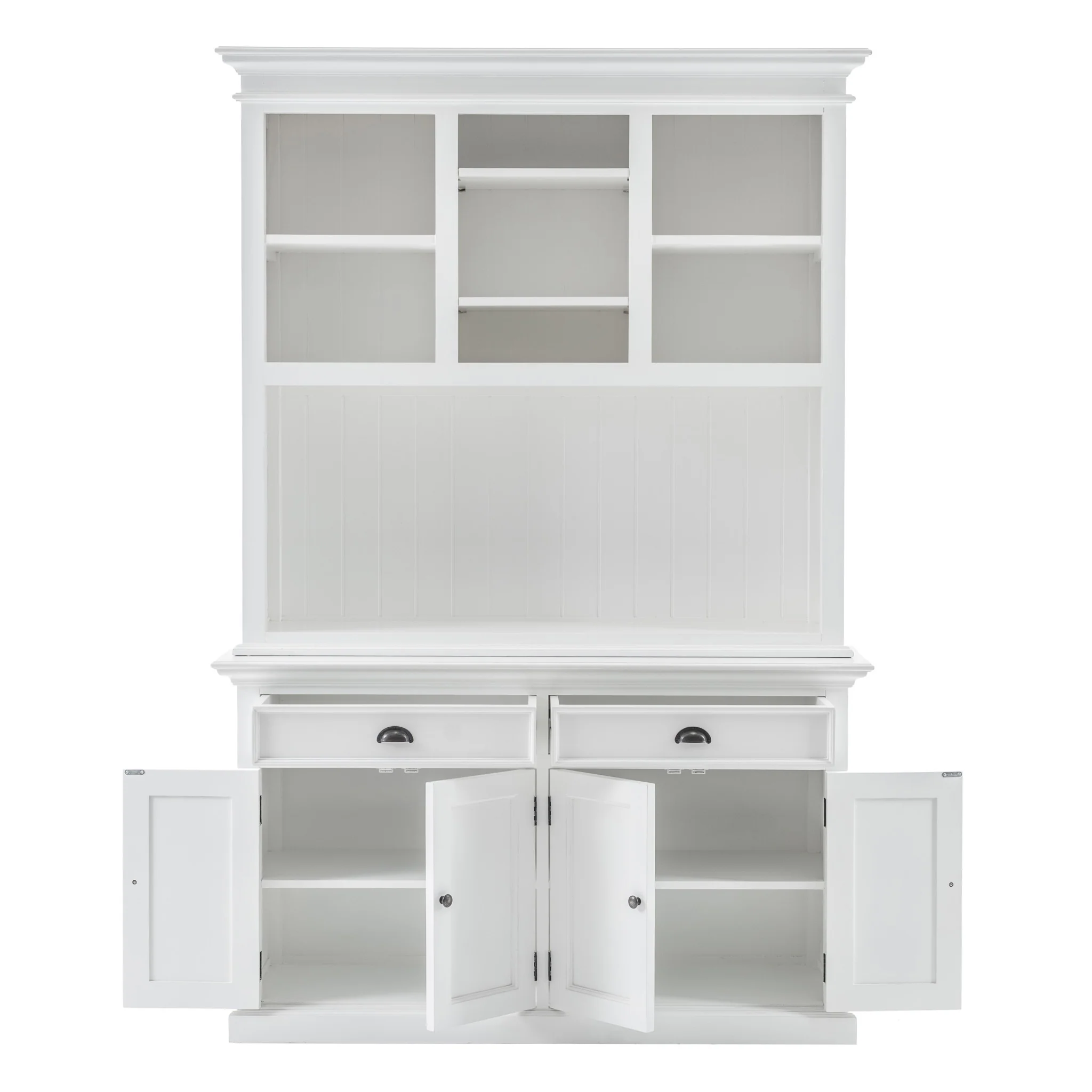 Classic White Buffet Hutch Unit with 2 Adjustable Shelves By Homeroots - Image 2