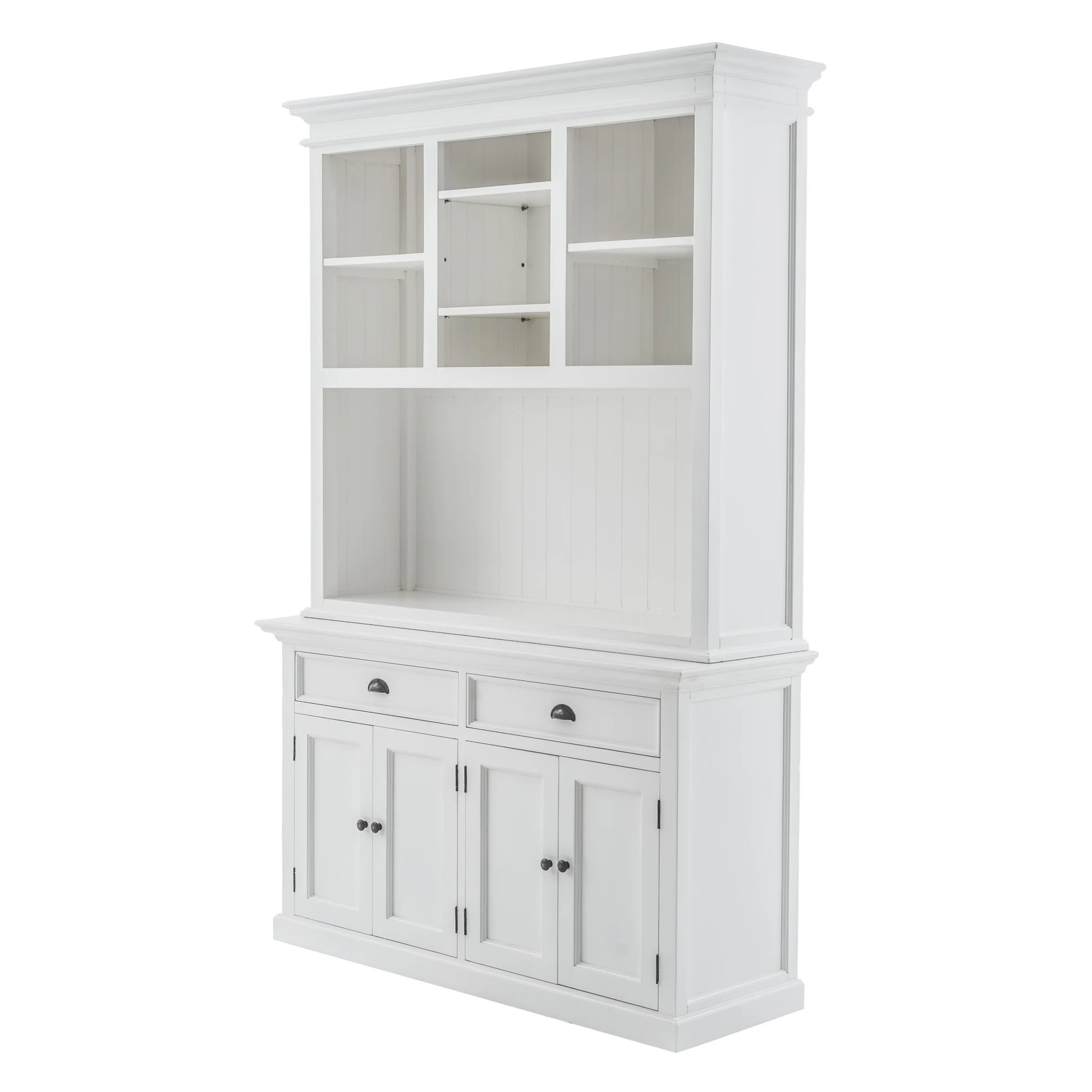 Classic White Buffet Hutch Unit with 2 Adjustable Shelves By Homeroots - Image 3
