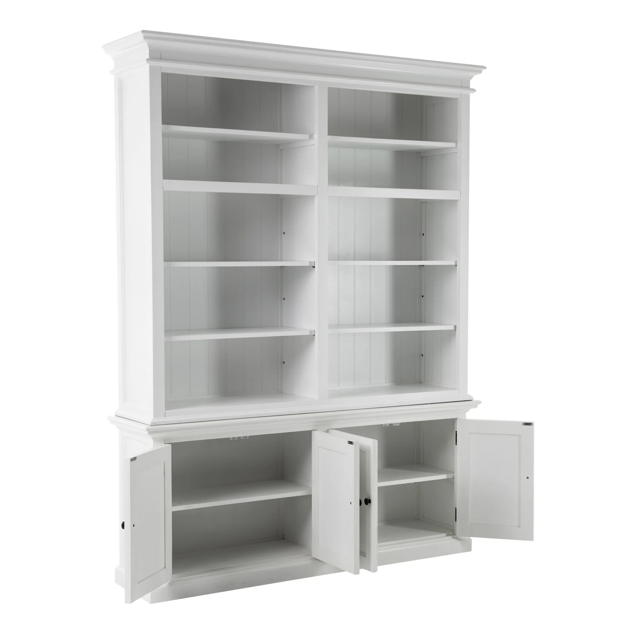 Classic White Double Bay Hutch Unit By Homeroots - Image 3
