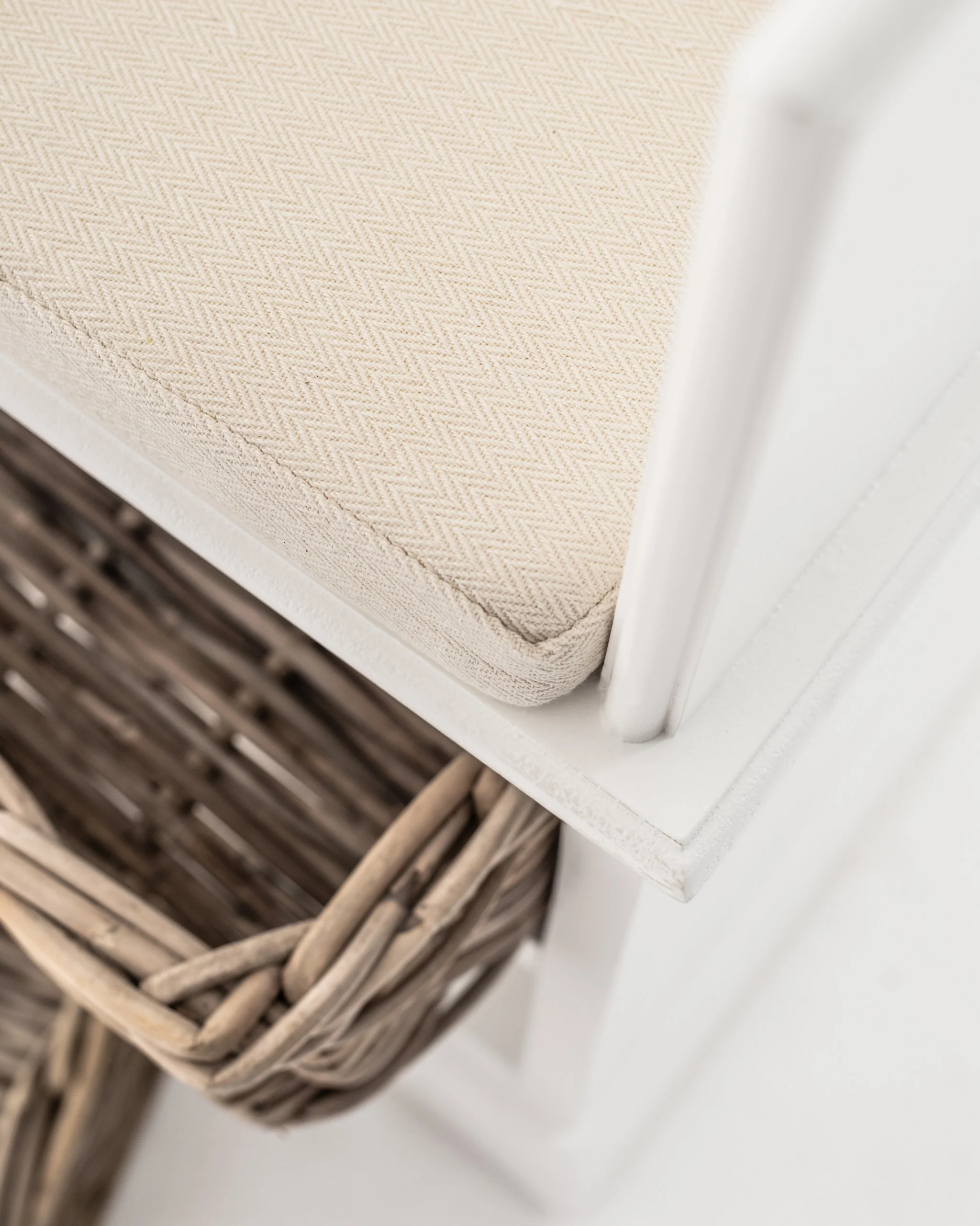 Classic White Entryway Coat Rack and Bench with Baskets By Homeroots - Image 7