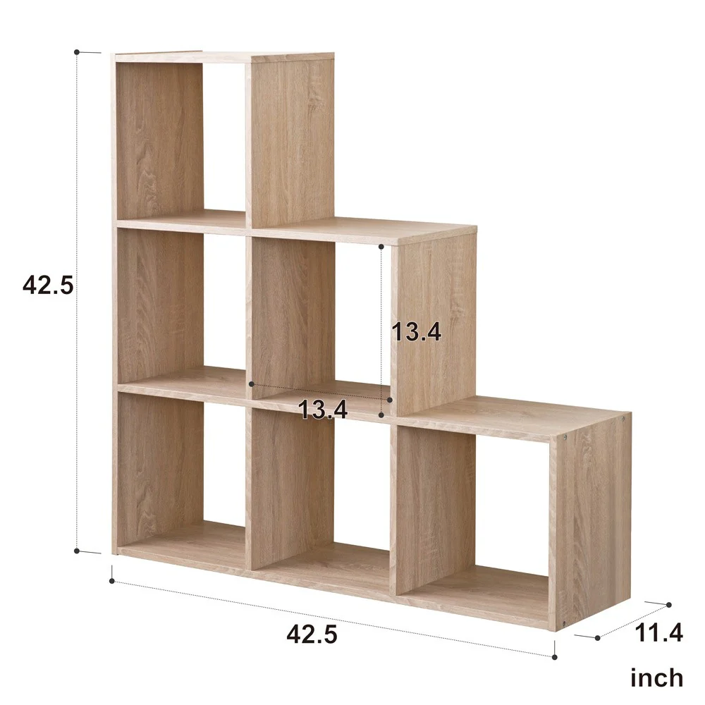 Classic White Finish Six Cubby Stepped Bookcase By Homeroots - Image 12