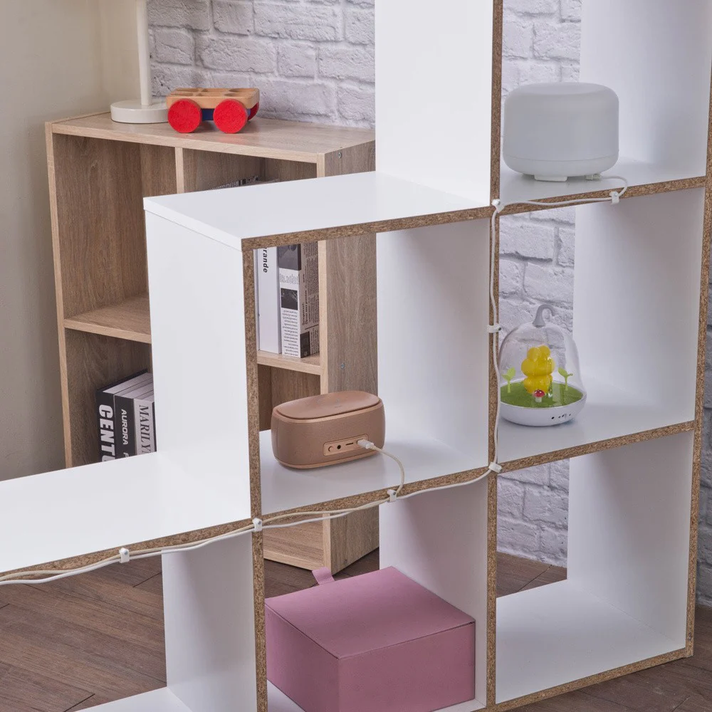 Classic White Finish Six Cubby Stepped Bookcase By Homeroots - Image 4