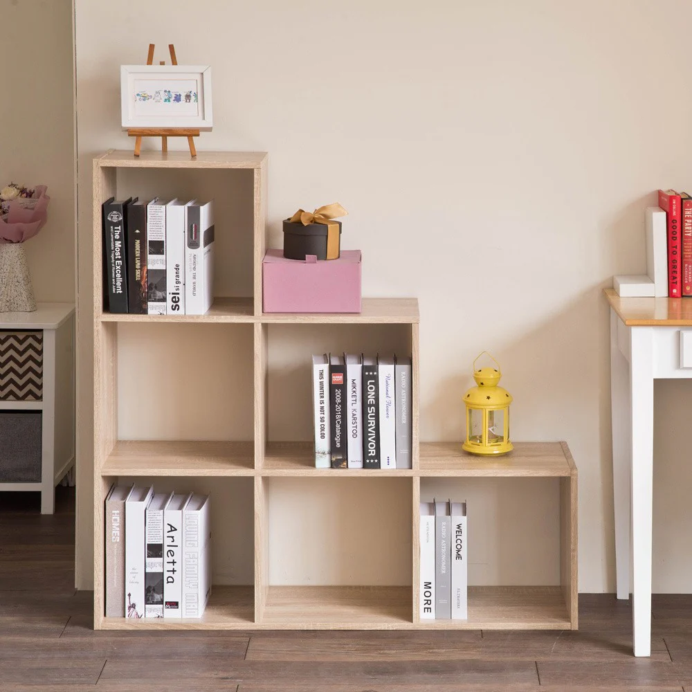 Classic White Finish Six Cubby Stepped Bookcase By Homeroots - Image 7