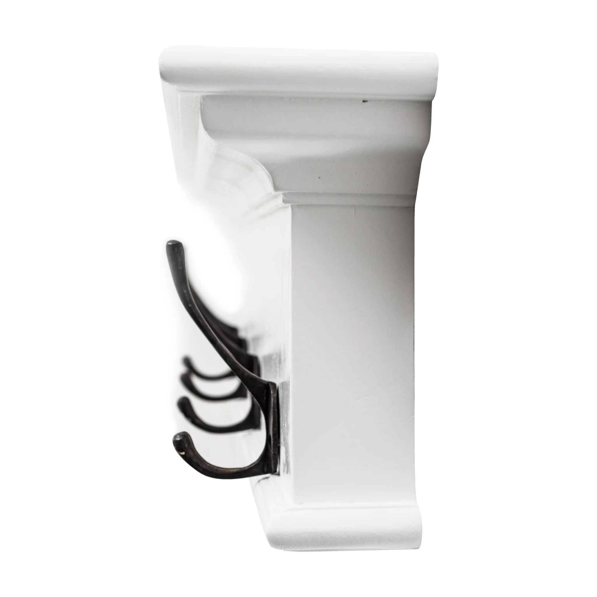 Classic White Four Hook Hanging Coat Rack By Homeroots - Image 3