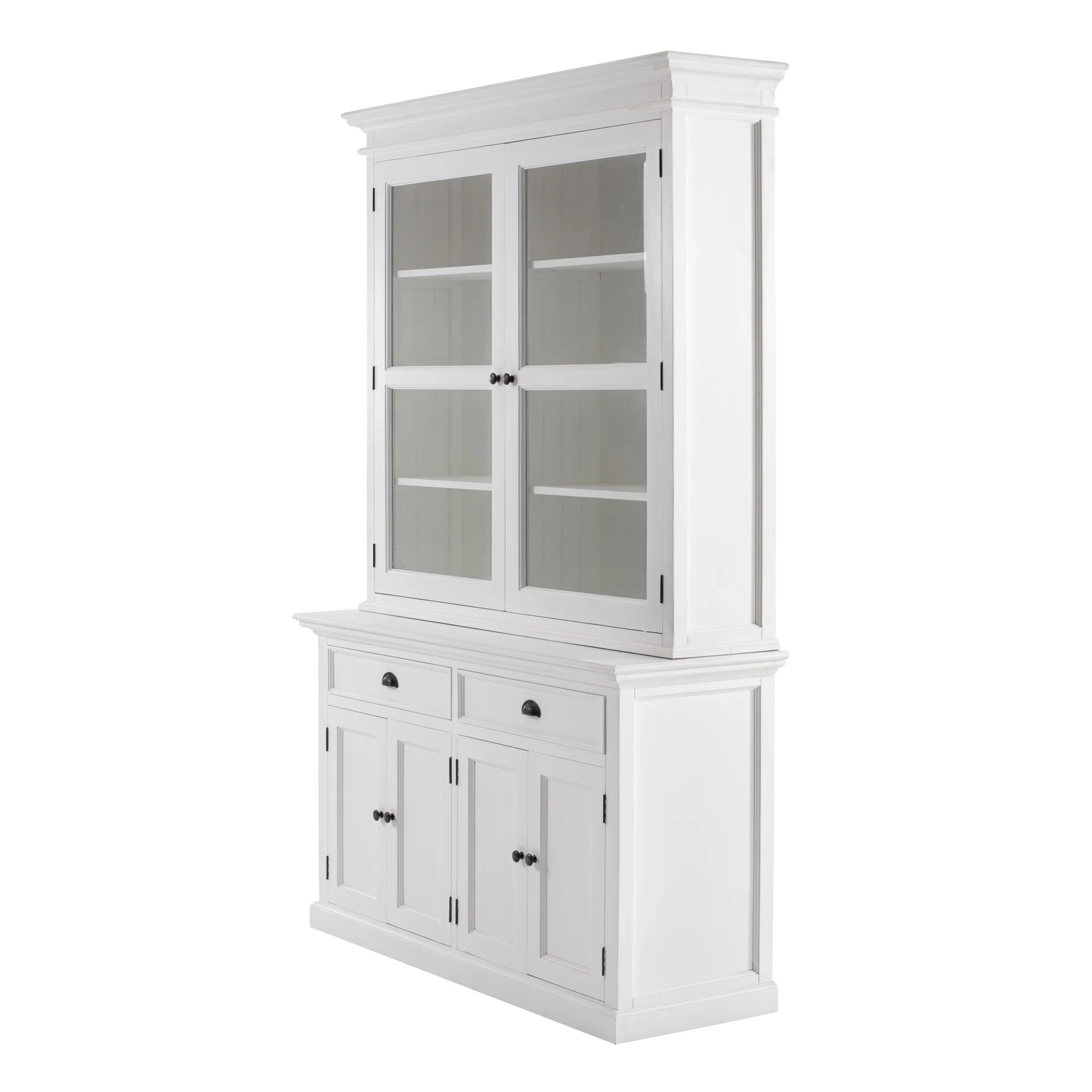 Classic White Glass Display Hutch By Homeroots - Image 2