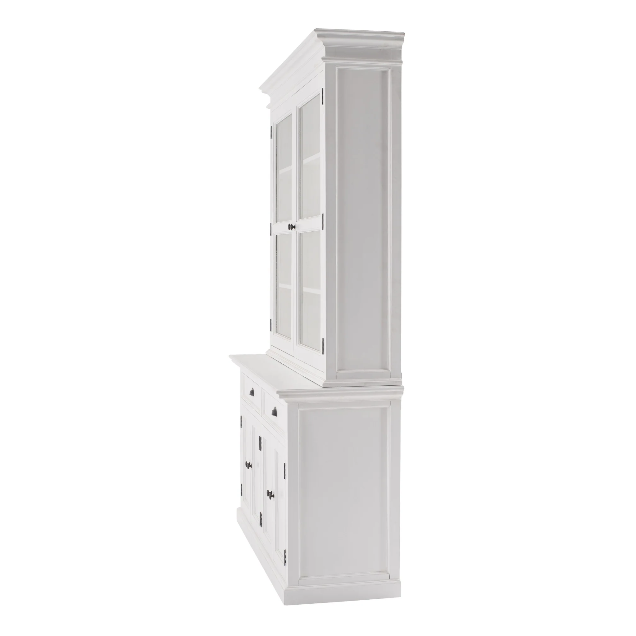 Classic White Glass Display Hutch By Homeroots - Image 4