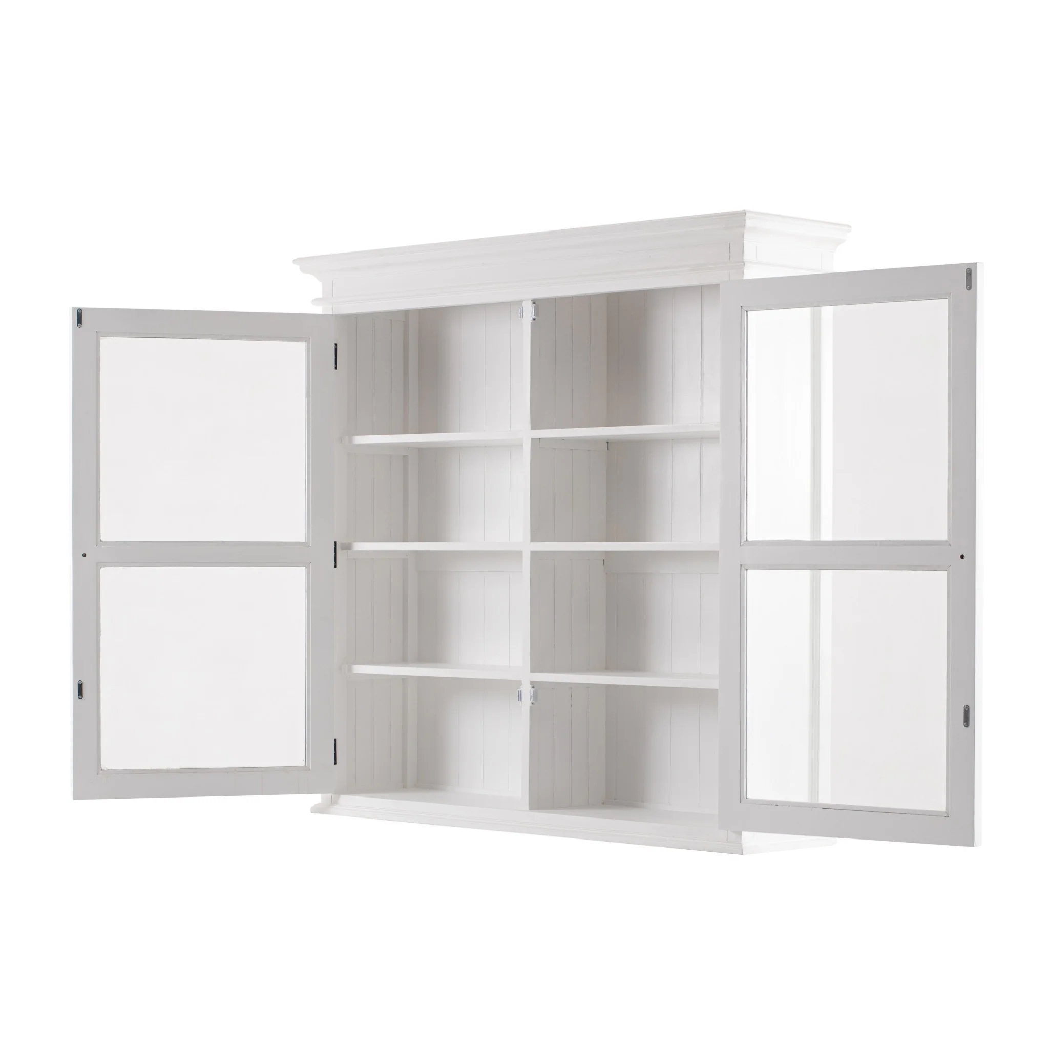 Classic White Glass Display Hutch By Homeroots - Image 9
