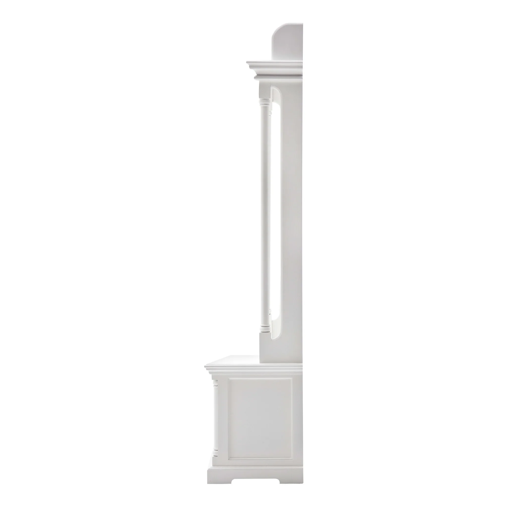 Classic White Hall Tree Coat Rack with Drawers By Homeroots - Image 4
