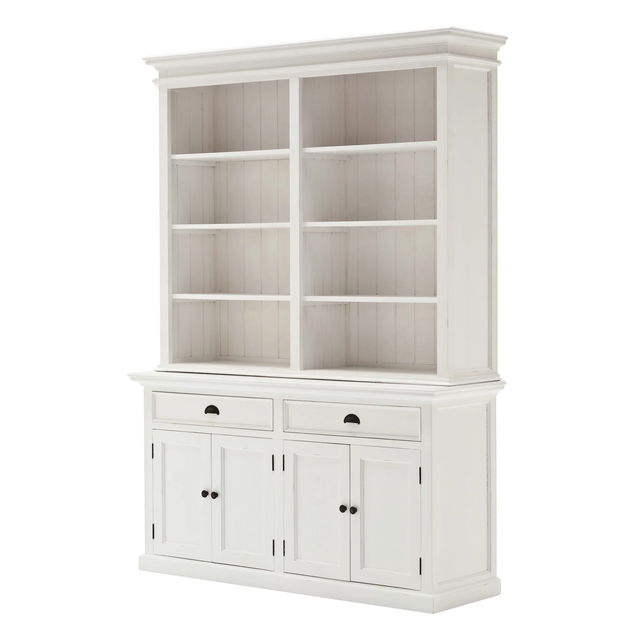 Classic White Hutch Bookcase Unit By Homeroots - Image 2